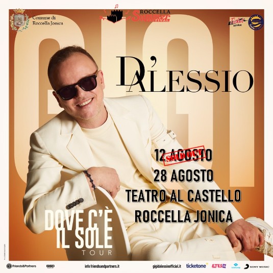 GIGI D'ALESSIO 12 AGOSTO 2023 TEATRO AL CASTELLO ROCCELLA JONICA - Roccella  Summer Festival